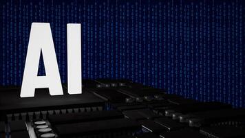 The PCB Board and chip for ai concept 3d rendering. photo