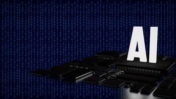 The PCB Board and chip for ai concept 3d rendering. photo
