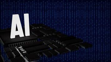 The PCB Board and chip for ai concept 3d rendering. photo