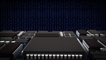 The Ic and pcb Board for technology or it concept 3d rendering. photo