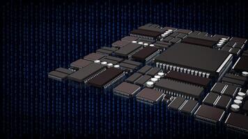 The Ic and pcb Board for technology or it concept 3d rendering. photo