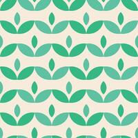 seamless green floral pattern. Abstract geometric ornamental background. Fabric endless print vector