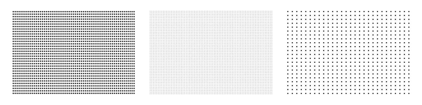 Halftone Dot Gradient Background Set. Modern Geometric Abstract Design. Isolated Illustration