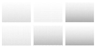 Set Of Halftone Patterns With Dot Gradients For Backgrounds And Banners. Isolated Illustration vector