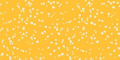 Simple yellow seamless pattern with abstract tiny flowers, polka dots, scattered randomly dots, spots, drops. hand drawing sketch shapes. Painted ditsy floral printing. Template for designs vector