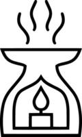 Aroma lamp icon Oriental design element Hand drawn sketch Doodle vector