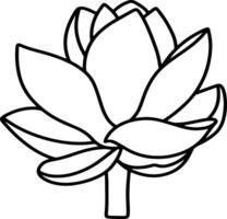 Lotus flower doodle icon Sketch vector