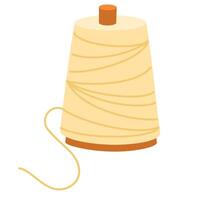 Thread spool, reel. Sewing bobbin. Rolled string, fibre for needlework, dressmaking. Handicraft, needlecraft accessory. Flat graphic illustration isolated on white background vector