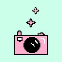 Camera pixel art 8 bit. Game icons. illustration. vector