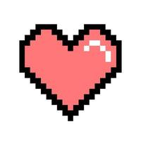 Heart pixel art 8 bit. Game icons. illustration. vector