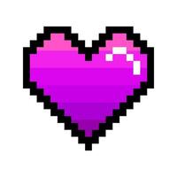 Gradient heart pixel art 8 bit. Game icons. illustration. vector