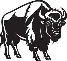 A Shadow of Strength Bison Icon in Bison ness A Black Icon vector