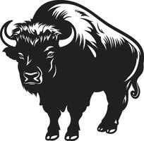The Bison Way Strength Freedom and Power Black Bison Icon A Symbol for Generations vector