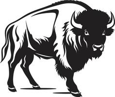 The Unwavering Bison Logo Design Timeless Symbol Black Bison Icon in vector
