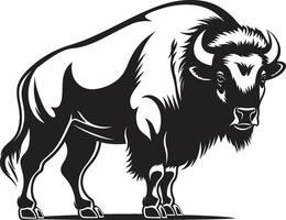 The Unyielding Black Bison Logo Design Power and Progress Bison Icon in vector