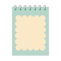 Memo notepad with cute cloud design. Spiral notebook template for notes. Workbook for school, planner, personal organizer. vector