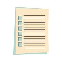 Memo notepad paper sheets. Cute lined notebook template for notes. vector