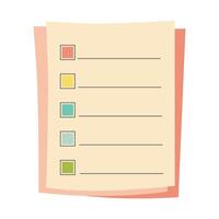 Memo notepad paper sheets. Cute lined notebook template for notes. vector