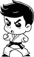 Taekwondo Boy Cartoon Mascot Character Illustration vector