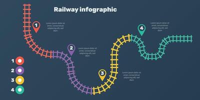 Railroad tracks, railway simple icon, rail track direction, train tracks colorful illustrations on a black background. Infographic elements, simple illustration. vector