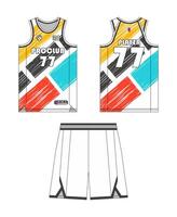 Jersey basketball template design. Basketball uniform mockup design. Concept design basketball jersey. vector
