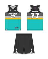Jersey basketball template design. Basketball uniform mockup design. Concept design basketball jersey. vector