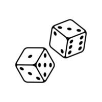 Two dice line icon isolated on white background. vector