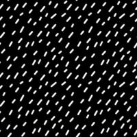 Abstract seamless pattern with small white lines. Illustration of specks. Black and white background with randomly located asymmetric spots. Texture with cartoon rain or snow. vector