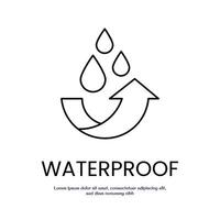 waterproof concept thin outline icon design good for web and mobile app vector