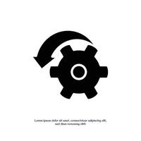 gear rotation solid icon design good for web and mobile app vector