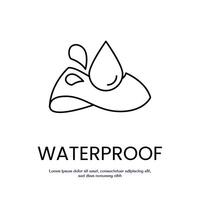 waterproof concept thin outline icon design good for web and mobile app vector