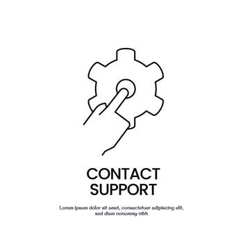 contack support thin outline icon design good for web and mobile app vector