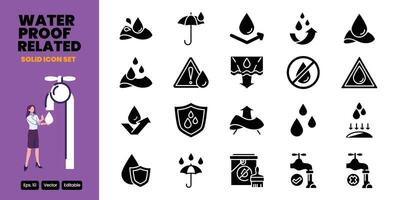 waterproof related solid icon design good for web and mobile app vector