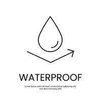 waterproof concept thin outline icon design good for web and mobile app vector