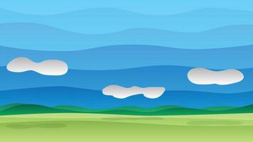 Nature background of or illustration. Gradient curve of the mountain grassland landscape under the blue sky. For support presentation. vector