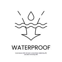 waterproof concept thin outline icon design good for web and mobile app vector