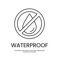 waterproof concept thin outline icon design good for web and mobile app vector