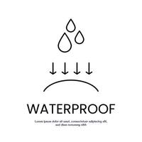 waterproof concept thin outline icon design good for web and mobile app vector