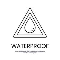 waterproof concept thin outline icon design good for web and mobile app vector