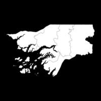 Guinea Bissau map with administrative divisions. illustration. vector