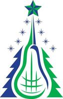green and blue lacrosse stick on a white background in the form of a Christmas tree. Image for the holiday New Year, Christmas. Background excluded vector