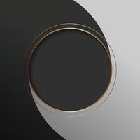 Gold gradient round frame. isolated on black and gray background. Gold and black round shape background. vector