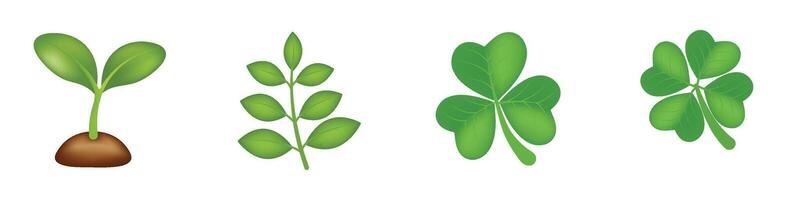 Set of different plant illustration. Illustration of plant growing from a tree. vector