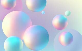 Futuristic 3D holographic composition with glowing balls on a neon blue abstract background. Modern design with geometric shapes and a minimalistic gradient. Trendy and creative element. Not AI. vector