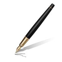 3D black luxury ink pen with a nib, perfect for signing documents in business and office settings. Ideal for calligraphy, education, and handwriting, it exudes elegance and classic style. Not AI. vector