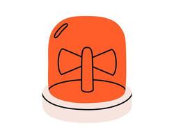 Hand drawn cute cartoon illustration of emergency warning light. Danger alarm siren. Flat problem caution signal in doodle style. Ambulance lamp icon. Urgency alert flasher. Isolated. vector