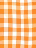 A vibrant striped background with shades of orange and peach, overlaid with a gingham pattern that gives the impression of a cheerful, summery tablecloth. vector