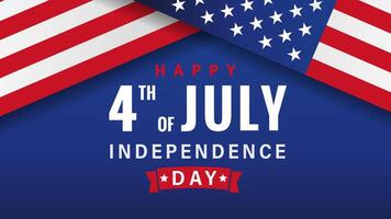 Happy 4th of July Independence Day banner with 3D flag frame vector