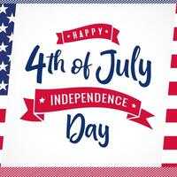 4th of July creative greeting card with geometric elements vector