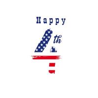 Happy 4th creative logo design. T shirt graphic concept vector